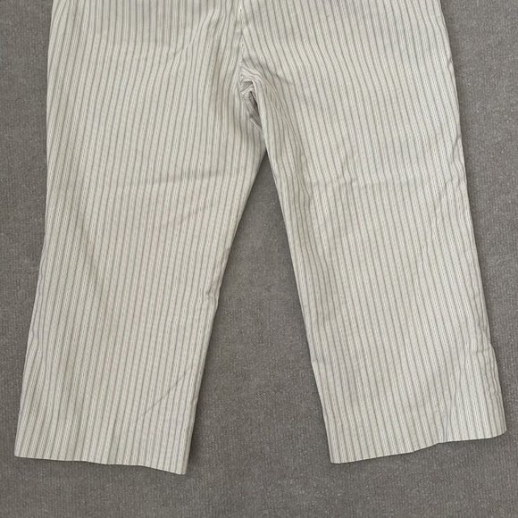 Loft Pants Womens 4 Ann Crop Striped Beige Black White Straight Leg Summer Capri - Picture 11 of 11